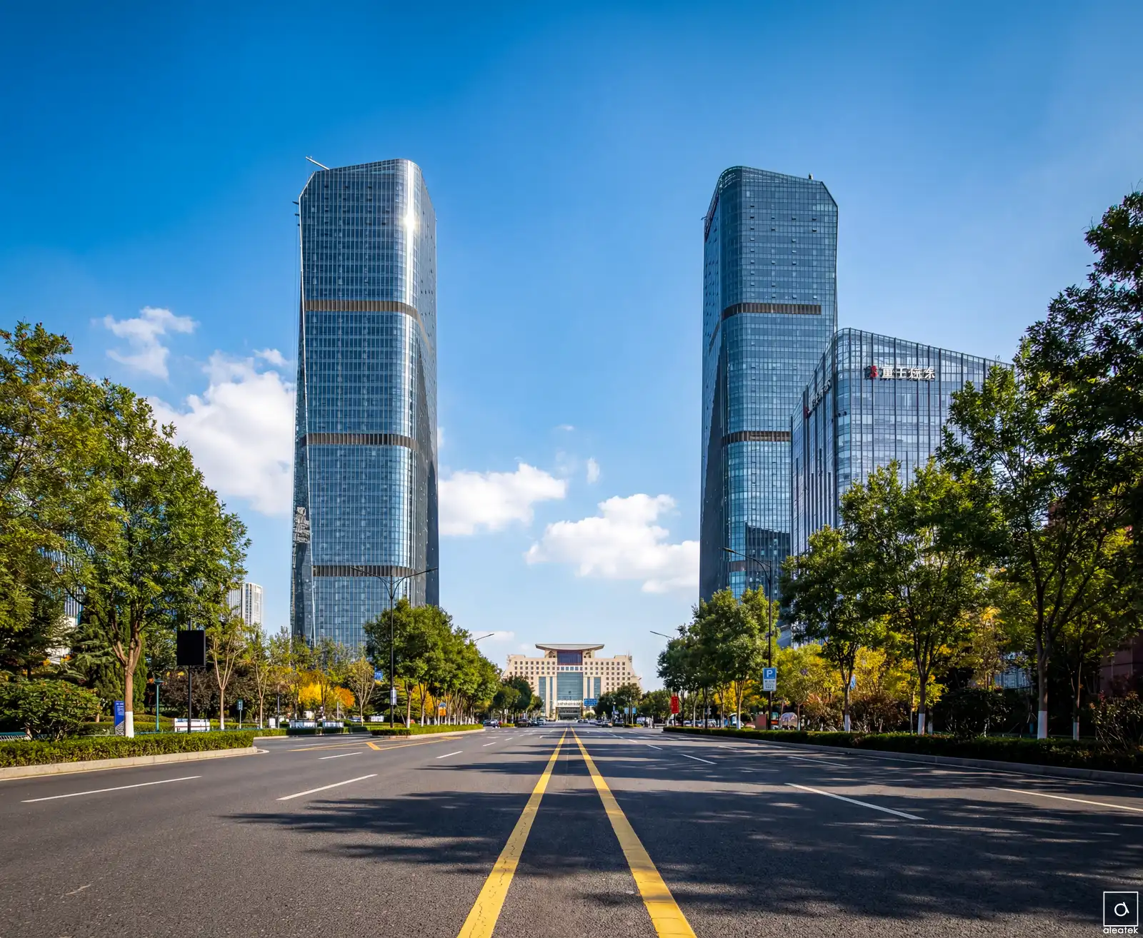 Shandong Big Data Industry Base Complex exterior, modern architectural design by Aleatek in Jinan new CBD